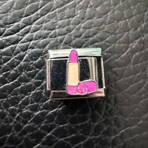 Pink Lipstick Italian Charm Link – Glamorous Beauty